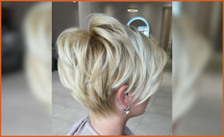 Long Blonde Pixie with V-Cut Layers