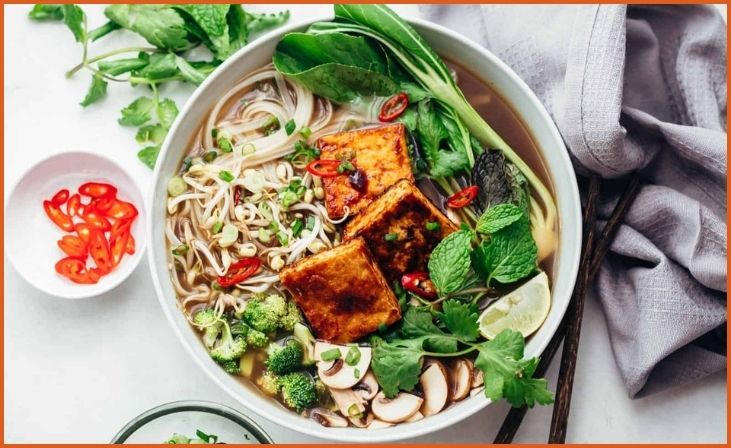 Vegetarian Pho with Tofu and Mushrooms